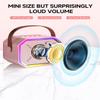 Karaoke Machine for Kids and Adults, Mini Portable Bluetooth Speaker with 2 Wireless Microphones, Kids Gift for Girls Boys Family Party Birthday (Pinkcolor) view 2