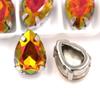 Teardrop Shape Glass Crystal Stones Sewing Gloden Claw Setting Rhinestones Crystal Copper 20x30mm#12Pcs view 1