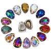 Teardrop Shape Glass Crystal Stones Sewing Gloden Claw Setting Rhinestones Crystal Copper 20x30mm#12Pcs view 2