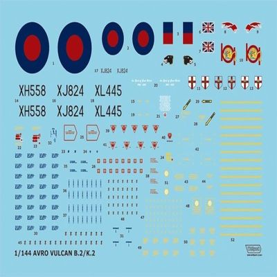 Wolf Pack Design 1/144 Avro Vulcan B.2 Part 1 Great Wall Hobby Plastic Model Decal WOLWD14401