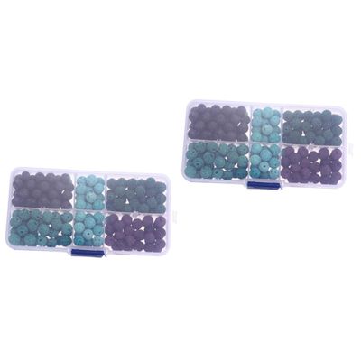 NUOBESTY 200pcs Artificial Volcanic Stone Spacer Beads Loose Beads for Jewelry Making Bracelets Necklaces Earrings Non-Fading Gemstone Beading Kit