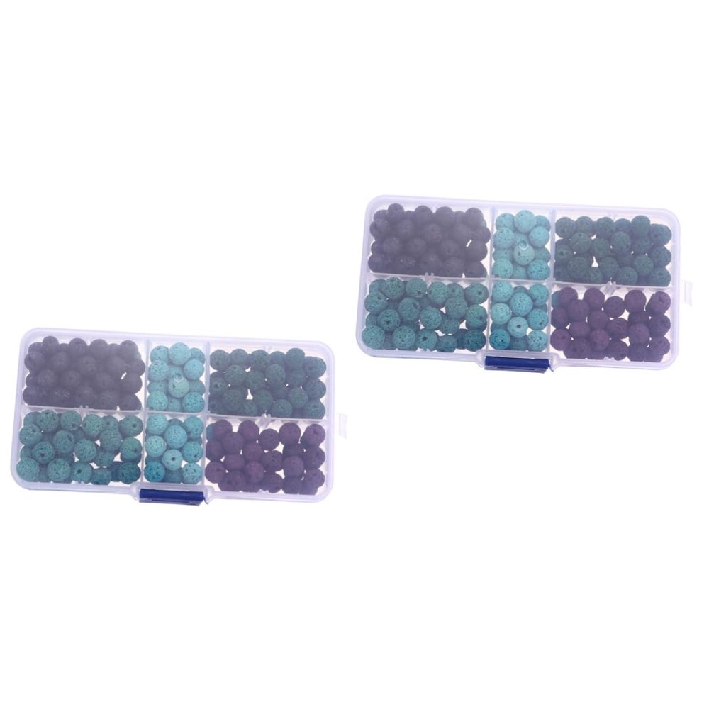 NUOBESTY 200pcs Artificial Volcanic Stone Spacer Beads Loose Beads for Jewelry Making Bracelets Necklaces Earrings Non-Fading Gemstone Beading Kit