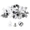 uxcell 50Sets Cone Spike Stud Rivet, 8x12mm Screw Back Tree Studs and Spikes for Leather Craft, Clothing, Shoes, Belts, Bags (White) view 1
