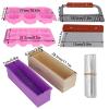 Soap Molds for Soap Making, DIY Silicone Hand Made Soap Molds Set, Soap Making Molds Wood Box Wavy Straight Cutter Molds Heat Shrinkage Film for DIY Soap Cake Making view 2