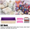 Soap Molds for Soap Making, DIY Silicone Hand Made Soap Molds Set, Soap Making Molds Wood Box Wavy Straight Cutter Molds Heat Shrinkage Film for DIY Soap Cake Making view 3