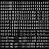 Old English Font Letters 434 pcs 1/4 Inch Tall White Fused Glass Decals view 1