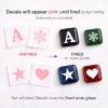 Old English Font Letters 434 pcs 1/4 Inch Tall White Fused Glass Decals view 2