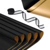 PATIKIL 20 Sheets Flower Wrapping Paper, Waterproof Flower Paper Wraps with Ribbon Floral Bouquet Supplies for DIY Crafts Packaging Bouquet, 22.8x22.8 Inch, Black/Gold Tone view 1