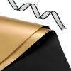 PATIKIL 20 Sheets Flower Wrapping Paper, Waterproof Flower Paper Wraps with Ribbon Floral Bouquet Supplies for DIY Crafts Packaging Bouquet, 22.8x22.8 Inch, Black/Gold Tone view 4