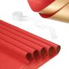PATIKIL 20 Sheets Flower Wrapping Paper, Waterproof Flower Paper Wraps with Ribbon Floral Bouquet Supplies for DIY Crafts Packaging Bouquet, 22.8x22.8 Inch, Red/Gold Tone view 1