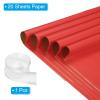 PATIKIL 20 Sheets Flower Wrapping Paper, Waterproof Flower Paper Wraps with Ribbon Floral Bouquet Supplies for DIY Crafts Packaging Bouquet, 22.8x22.8 Inch, Red/Gold Tone view 3