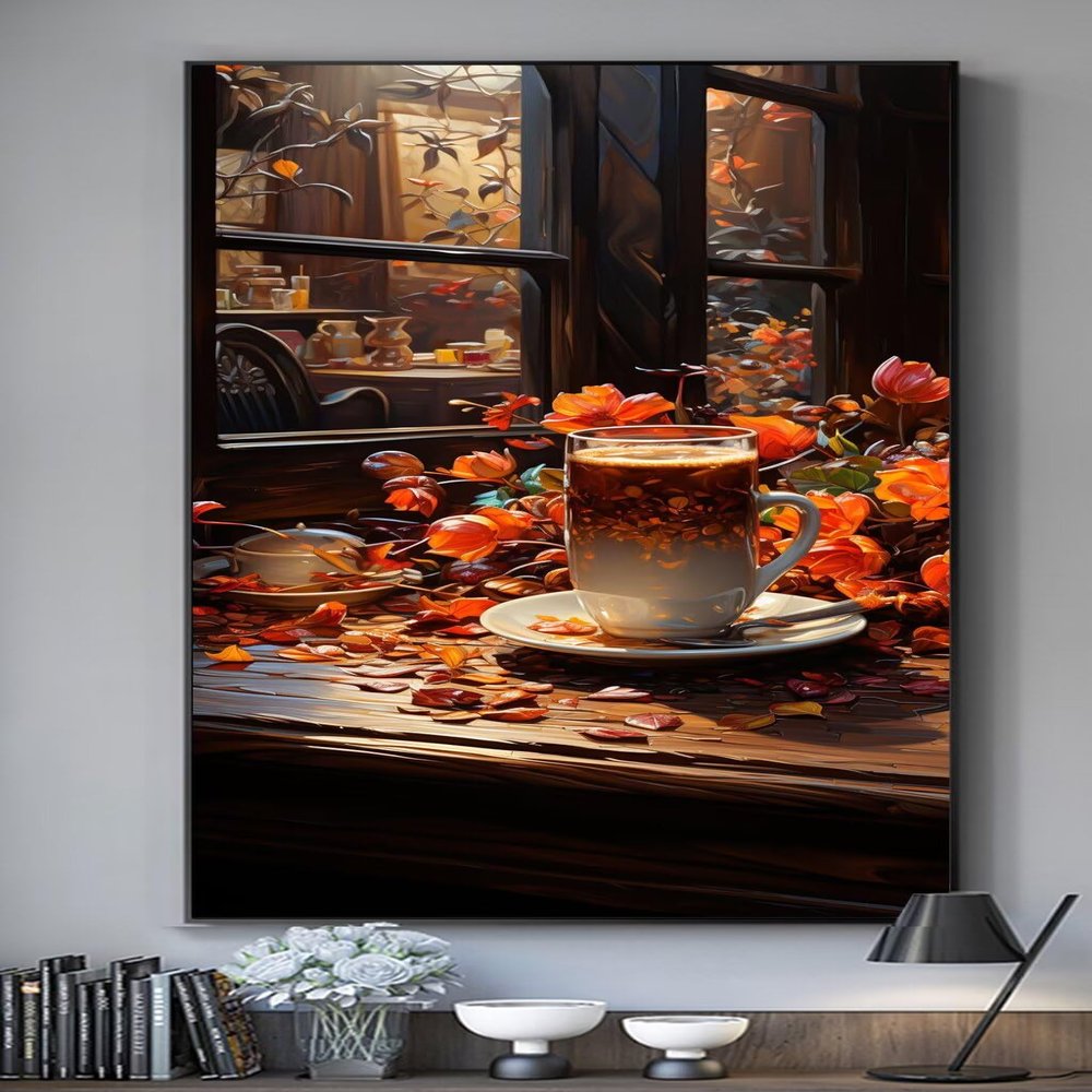 Diamond Painting Kits for Adults, Coffee Diamond Art Full Square Drill Diamond Dots DIY Arts and Crafts 5D Rhinestone Gem Art Paint by Numbers Kit, Diamond Paintings for Home Wall Decor 30x60cm S138