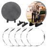 5Pcs Round Sublimation Slate Blanks 5.9X5.9 Inch Picture Frame Heat Transfer Rock Photo Plaque with DIY Custom Stone Slate Display Stand Christmas Decoration for Desktop Souvenir view 1