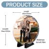 5Pcs Round Sublimation Slate Blanks 5.9X5.9 Inch Picture Frame Heat Transfer Rock Photo Plaque with DIY Custom Stone Slate Display Stand Christmas Decoration for Desktop Souvenir view 2