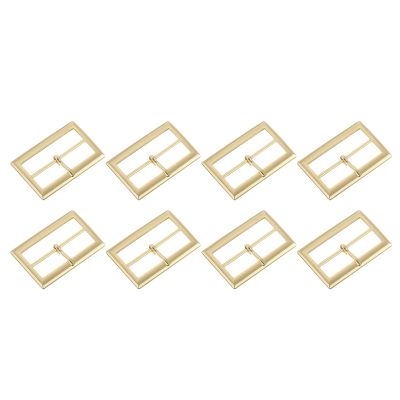 uxcell 8Pcs Metal Roller Buckles, 45mm(1.8") Single Pin Buckle Rectangle Triglides Slider Movable Bar Strap Adjuster for Bags Coats Leather Crafts (Gold Tone)
