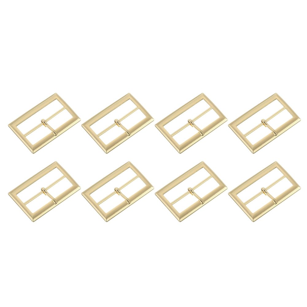 uxcell 8Pcs Metal Roller Buckles, 45mm(1.8") Single Pin Buckle Rectangle Triglides Slider Movable Bar Strap Adjuster for Bags Coats Leather Crafts (Gold Tone)
