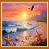 Dimensean Stamped Cross Stitch Kits Full Range of Embroidery Patterns Starter Kits for Beginners Adult DIY Cross Stitches Needlepoint Kits 11CT-Sunrise by the Seaside 16x20 inch view 1