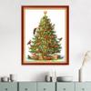 Dimensean Stamped Cross Stitch Kits Full Range of Embroidery Patterns Starter Kits for Beginners Adult DIY Cross Stitches Needlepoint Kits 11CT-Christmas Tree Bird 16x20 inch view 2