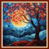 DMCVIVR Stamped Cross Stitch Kits for Adults Beginners Embroidery Kits 11CT Needlepoint Kits Cross Stitch Patterns Embroidery Patterns&Moon Tree 18x18 inch view 1