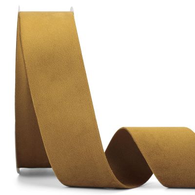 Ewaymado Antique Gold Velvet Ribbon Double Faced 2 Inch x 20Yd,Great for Christmas Tree Ornaments Gift Wrapping Christmas and Wedding Decoration (Antique Gold 2")