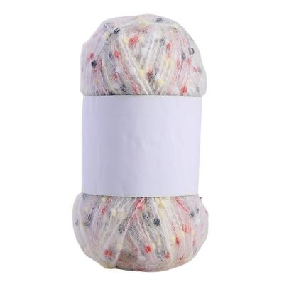 100G/Roll Dot Mohair Yarn Colorful Thick Soft Plush Color Dots Wool Thread for DIY Hand Knitting Sweater Scarf Hat Crocheted Line (Color : 50 Dark Gray Section red)