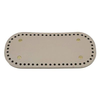 Leather PU Bag Base Plate Accessories Crochet DIY Wool Knitting Tool Material Bag(Circle diameter: 15cm.Rectangle: 22 * 10cm) (Color : Off white Long)