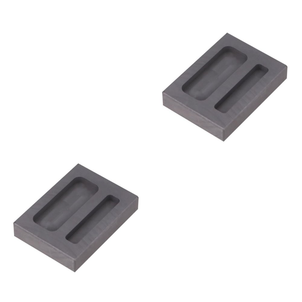 NUOBESTY 2pcs Long Strip Graphite Molding Slots Casting Mould Non-Ferrous Metal Refining