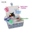 Sewing Basket, Classic Fabric Design Sewing Kit Accessories Large Sewing Box Sewing Supplies Organizer and Storage Portable Sewing Kit Embroidery Boxn 11.4 x 7.5X 5.1in (Middle/Green) view 2