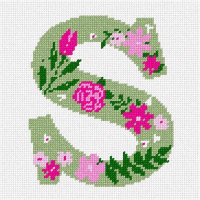 Pepita Needlepoint kit: Letter S Sage, 7" x 7"