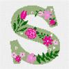 Pepita Needlepoint kit: Letter S Sage, 7" x 7" view 1
