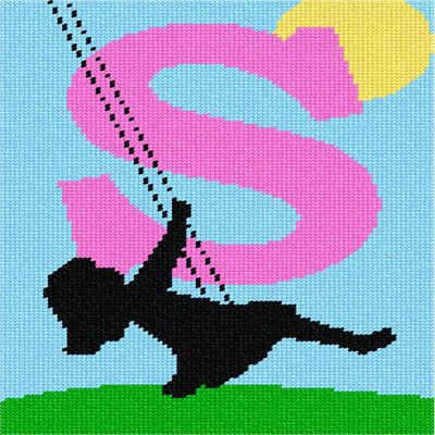 Pepita Needlepoint kit: Letter S Swing, 7" x 10"