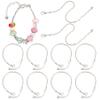 AUEAR, 20 Pack Silver Adjustable Snake Chain Charm Bracelets With Heart Shape Extender For Jewelry Making view 1