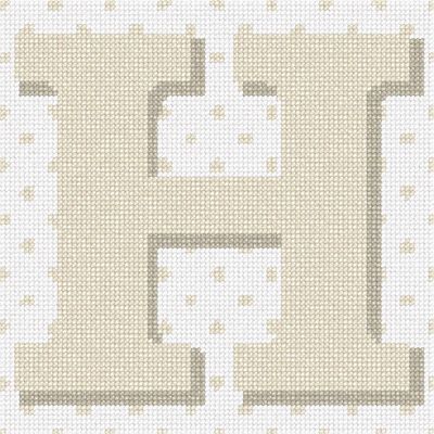 Pepita Needlepoint kit: Polka Dot Letter H Tan, 7" x 7"