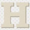 Pepita Needlepoint kit: Polka Dot Letter H Tan, 7" x 7" view 1