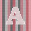 Pepita Needlepoint Canvas: Letter A Rose Stripes 2, 10" x 10" view 1