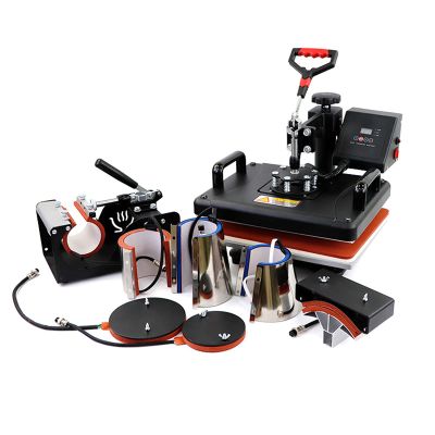 BaNbe Heat Press 12x15 Inch 8 in 1 Shirt Press Machine 360 Degree Rotation Swing Away Digital Multifunctional Heat Transfer Machine Sublimation Printing Press Combo for T Shirts Mugs Hat Plate Cap