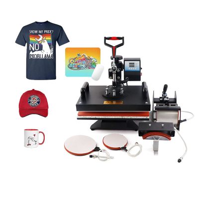 BaNbe Heat Press 12x15 Inch 5 in 1 Shirt Press Machine 360 Degree Rotation Swing Away Digital Multifunctional Heat Transfer Machine Sublimation Printing Press Combo for T Shirts Mugs Hat Plate Cap