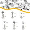 120sets Chicago Screws Kit, 6 Sizes Screw Rivets Silver Chicago Binding Screws for DIY Repair Leather Craft Belt Bag Shoes Purse Bookbinding (M5*4,5,6,8,10,12) (Silver) view 2
