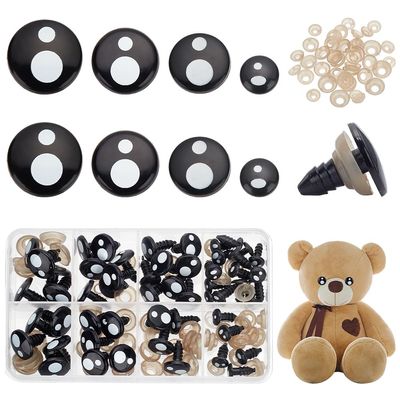 PH PandaHall 54 Sets Safety Eyes for Crochet Craft Eyes Amigurumi Safety Eyes Kawaii Eyes with Washers for DIY Stuffed Animals Puppets Bear Crafts Amigurumi Making 8/12/14/16mm