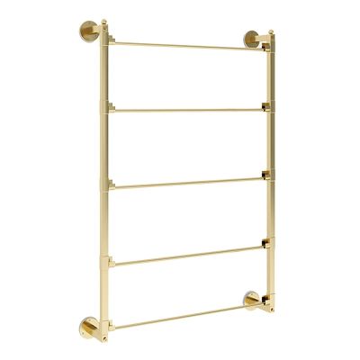 Ribbon Holder Organizer Display Stand Modern Metal Ribbon Display Stand with Movable Cross Bar, 5 Tier Wrapping Paper Holder Rack for Flower Shop/Home/Retail Stores, Wall Mount ( Color : Gold , Size :