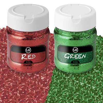 Christmas Glitter Red, Green Fine Glitter for Crafts, Resin, and Scrapbooking, 4 OZ Christmas Confetti Pack for Dcor