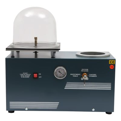 Vacuum Investing Casting Machine 1/2 HP, 5 CFM Lost Wax Cast Combination 2L with a 9" x 8" Bell Jar for Jewelry Casting and Investing
