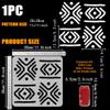 FINGERINSPIRE Kuba Repeat Pattern Tribal Painting Stencil 11.8x11.8 PET Reusable Tribal Themes Spraying Stencil for Wood Floor Wall view 2