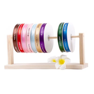 Craft Room Ribbon Holder Organizer Rack Craft Room/Flower Shop Desktop Spool Ribbon Display, 1/2/4-layer Wood Small Embroidery Thread Holder, Sewing Bobbins Storage Organizer ( Size : 40x17cm/15.7x6.7