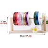 Craft Room Ribbon Holder Organizer Rack Craft Room/Flower Shop Desktop Spool Ribbon Display, 1/2/4-layer Wood Small Embroidery Thread Holder, Sewing Bobbins Storage Organizer ( Size : 40x17cm/15.7x6.7 view 2