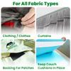 (2x4 Inch, 20 Sets) Strips with Adhesive for Fabric, No Sew Stick On for Fabric, Sticky Back for Clothes, Curtains - Heavy Duty Double Sided Hook and Loop Hem Tape Fasteners, No Sewing No Iron, White view 2