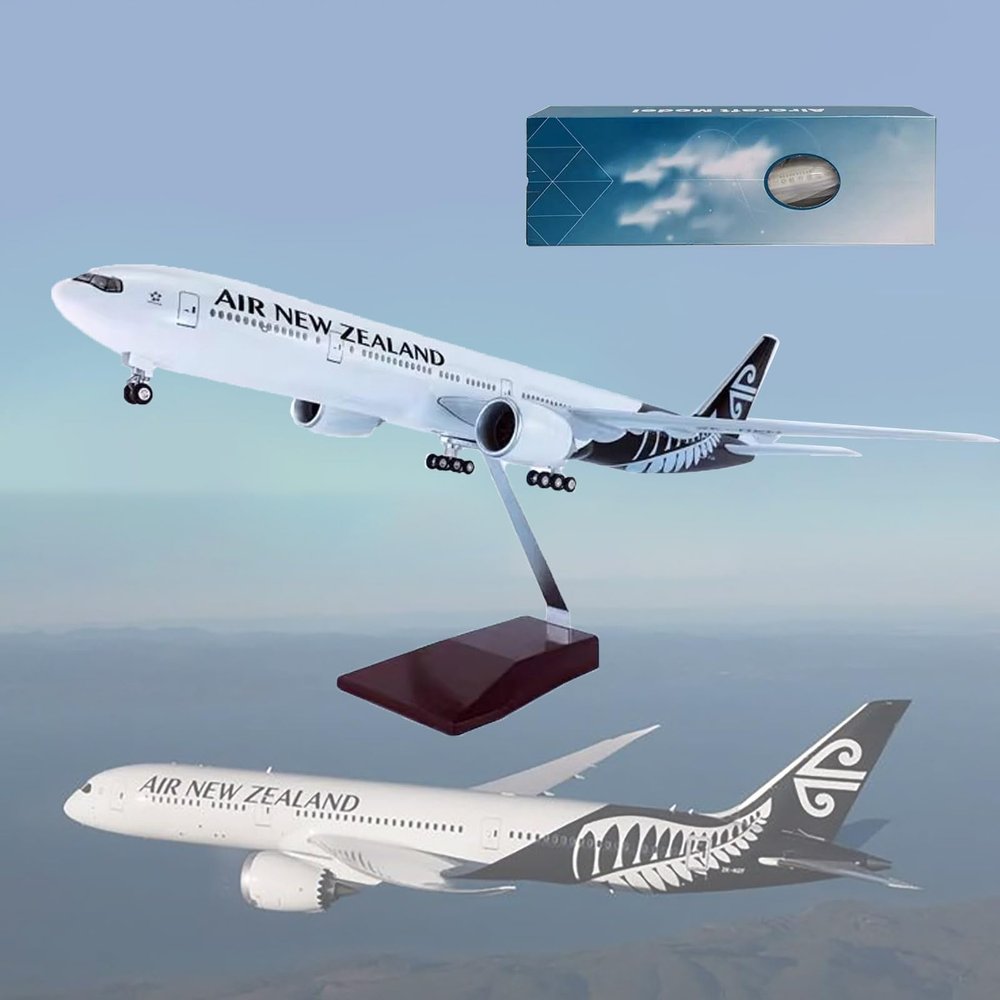 18.5" 1:130 Scale Model Airplane New Zealand B777-300 Model Jet Collectibles Resin Plane Models with Wheels Diecast for Collection Gift