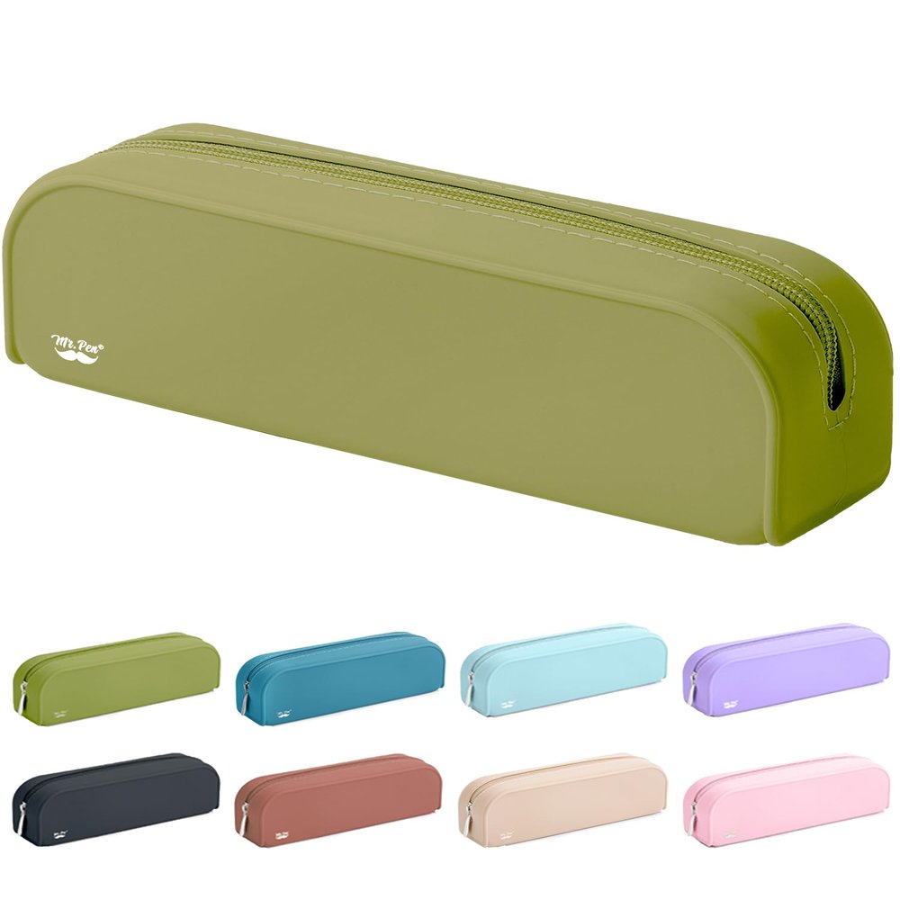 Mr. Pen- Silicone Pencil Case, Aesthetic Pencil Bag for Women, Makeup Pouch, Multifunctional Pouch for Stationery, Cosmetics and Electrical Goods Storage