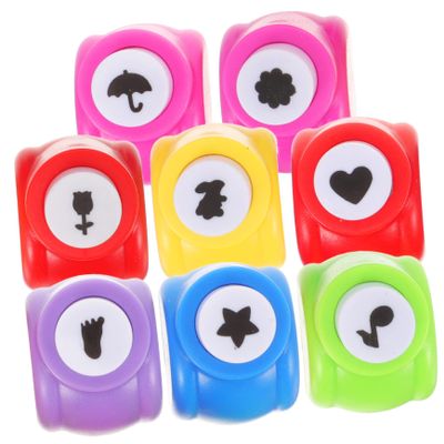 Anneome Manual Scrapbook Puncher 8pc Set Boys and Girls Hole Puncher Set for Boys and Girls DIY Art
