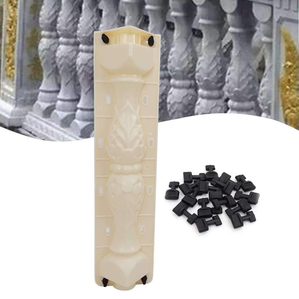 1 Pair Concrete Roman Moulds 23.6" DIY Cement Balustrades European Roman Mold for Concrete Plaster Cement Plastic Casting Mold 2 Parts for Garden Balcony Fence Decor
